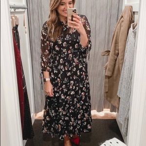 NWT Madewell Sheer Button-Front Tier Midi Dress